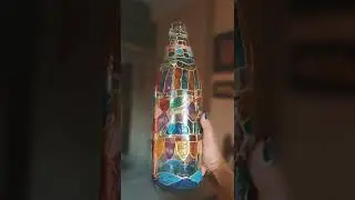 Glass painting on bottles. #glass #glasspainting #painting #easypainting #shorts #fun #arttutorial