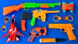 Chotu Grabbing Some Guns & Equipments Ak47 Gun Sniper Rifles Fighter jet - Shoot Plastic Nerfgun