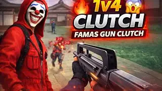 1v4 Clutch 😱 with Famas gun noob Gameplay | Free Fire MAX Ranked Match