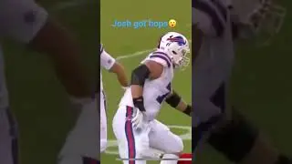 Josh allen hops  over the defender like nothin