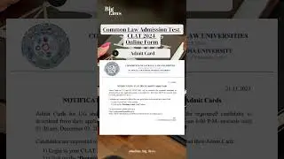 CLAT Admit card || Common Law Admission Test 2024 #clat #law #llb