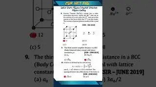 CSIR NET Topic Wise Q & A || Solid State Physics || Crystal Structure 🎯#csirnet #net #set #gate #iit