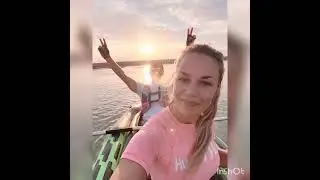 kayak en baie d'authie au coucher du soleil