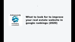 How to improve your real estate website in google rankings (2020)