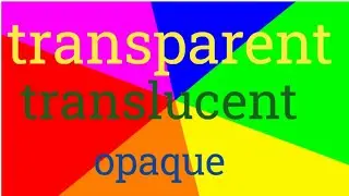 Transparent vs translucent vs opaque 