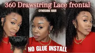 CYNOSURE HAIR | 360 Lace Frontal Drawstring Wig| Wear n GO??NO GLUE install #wiginstall #wigreview