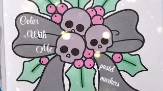 Color with me | Spooky Holly Ivy #christmascoloring #ohuhumarkers