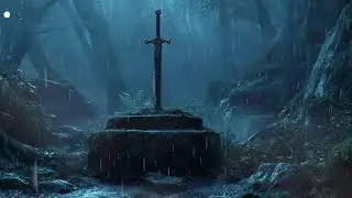 Sacred Relic Sword in Stormy Woods | Fantasy Ambience Soundscape