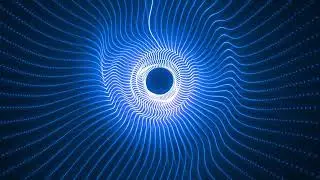 Blue energy magic hi tech light digital tunnel frame made of futuristic energy lines