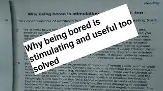 Why being bored is stimulating and useful too solved with explanations||Target ielts academy