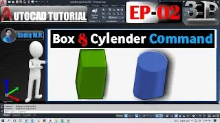 #2 AutoCAD 3D Tutorial in Hindi ll Box Command lll Cylender Command