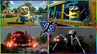 Mutant Train Monster 🆚 Friendly Engine 🆚 Minions Monster  Tiles Hop Showdown💥🚂Tiles Hop Edm Song#3