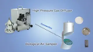 How to connect high pressure gas diffuser with biological air sampler