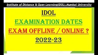 IDOL | Examination Commencement Dates | 2022-23 | Mumbai University
