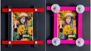 Unique And Quick Photo Frame Making Ideas | Handmade Picture Frame Making At Home | DIY Wall Decor!