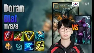 Doran Top Olaf vs Varus lol KR solo rank Full Game 16.2 | 도란 올라프 vs 바루스