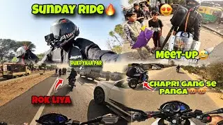 Mujey Ptaa tha ye chapri log harkate karnege🤬Sunday Ride Gone Wrong😅small meet UP ho gaya Aaj to😍