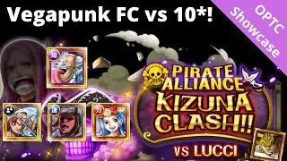 High damage Vegapunk Friend Captain teams vs 10* Kizuna Lucci! Works for lvl 31+! OPTC Kizuna Clash