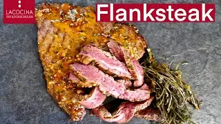 Rosa gebratenes Flanksteak- Zum Grillen oder in der Pfanne- Geling Garantie! | La Cocina