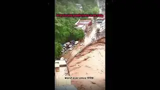 Hunan province in China is severely flooded.