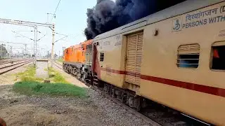 Hardcore Smoking and Honking ALCo Locomotive WDG3a Acceleration | Train Videos | Indian Railways