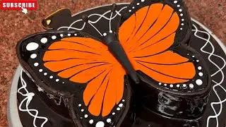 Easy butterfly cake design how to makebutterfly cake round cake cuttingbutterfly #viralvideo