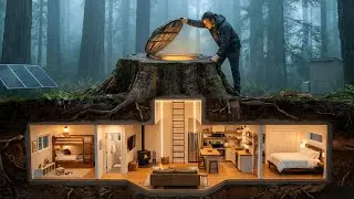 Man Builds SECRET Underground House in Forest ALONE &mdash; Full Build ASMR