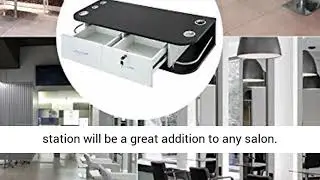 LOVSHARE Black & White Salon Wall Mount Styling Station Classic Locking 2 Drawers Storage Beauty