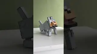 Lobo de papel&atilde;o pintura #criatividade #desenho #minecraft #tutorial #boneco #cola #lobo #artesanato