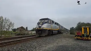 Amtrak Capitol Corridor #733 at Bayfront Park Pinole, CA with CDTX #2012 F59PHI and #6961 Cab Car