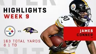 James Conner Tallies Up 163 Total Yards & 1 TD vs. Ravens