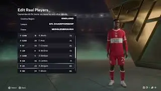 FC 26 Middlesbrough Overall Player Ratings