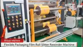 Conjoined Shaftless SLC  Flexible Packing Film Roll To Rolls Slitting Rewinding Machine