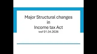 Major Structural Changes in Income tax Act, wef 01-04-2026