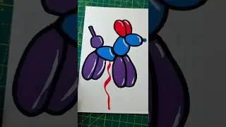 Акриловые маркеры - Собака из воздушных шариков #asmr #satisfying