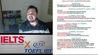 PASSIVE REPORTING VERBS FOR TOEFL AND IELTS - grammar advanced English tips