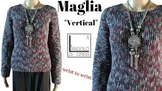 Maglione ai ferri da polso a polso 