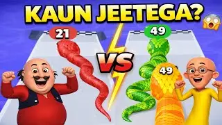 Motu vs Patlu Challenge | Snake Run Game 🐍 | Motu Patlu Funny Gameplay in Hindi