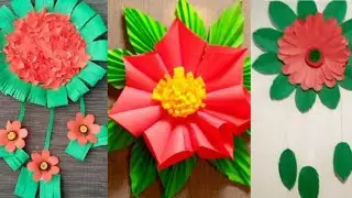3 Beautiful Flower Wall Hanging || Paper Craft || Crafty Aman 