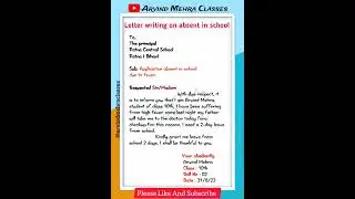 Application Absent In School Due To Fever. #shorts #appliances #absent #school #writing #fever