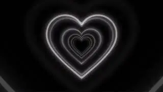 Heart Background Black and White | Backdrop Heart Tunnel | Neon Heart LED Light Black and White