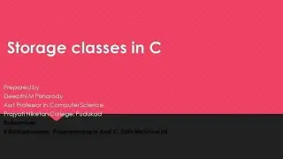 Storage classes in C | Programming in C
