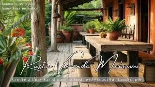 Rustic Veranda Makeover: Create a Cozy Farmhouse Retreat with Beautiful Landscaping