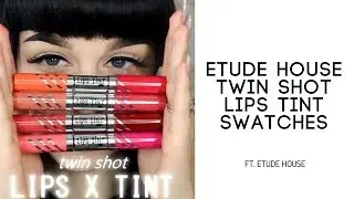 Etude House Twin Shot Lips Tint Swatches | YesStyle Korean Beauty
