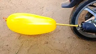 Balloon vs bike silencer - super big size balloon create /  new balloon experiment ideas
