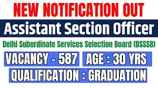 DSSSB ASO 2026 NOTIFICATION OUT I APPLY ONLINE START