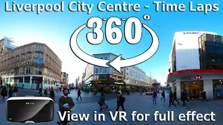 Liverpool City Centre shopping in 360 vr,  Spot your favorite clothes shops and restaurants