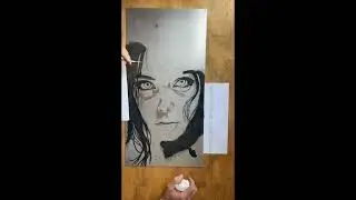 Female Face time lapse of oxidation art process.