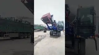 Self loading concrete mixer with cement hopper to increase work efficiency #selfloadingconcreremixer