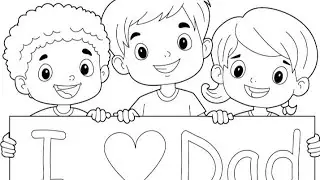 Father’s Day Special Drawing🙂😍 | I Love Dad Cute Drawing for Kids | Anjali Ki Drawing Duniya